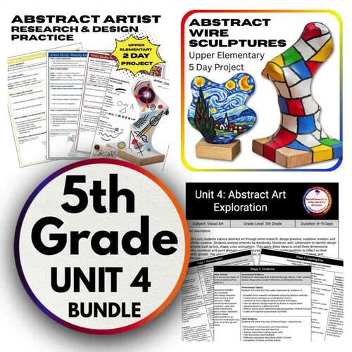 5th Grade Unit 4 BUNDLE: Abstract Art Exploration by Bethany Joy Designs