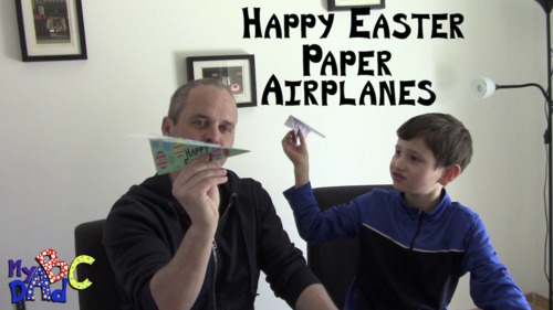 Preview of How to make Happy Easter Paper Airplanes Video Mini-Lessons