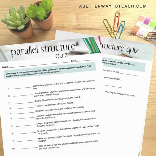 Parallel structure quiz by a better way to teach tpt