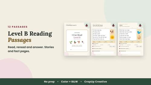Level B Reading Passages with Comprehension Questions: Fluency Practice