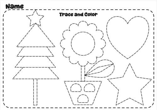 Trace and Color,Coloring Pages,Shape Tracing and Coloring Worksheets ...