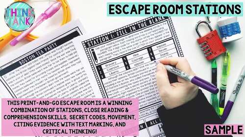 Solar System Escape Room Stations - Reading Comprehension Activity