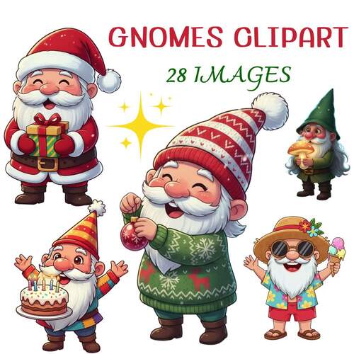 Activities and seasons Gnomes Clipart-PNG download (Digital Clipart) by ...