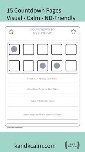 Visual Countdown Bundle for Students | 15 Calm, ND-Friendly Countdown Pages