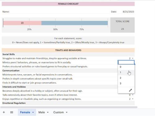 Teens Autism Testing Checklist Spectrum Evaluation Autism Disorder Test