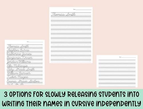 Custom Cursive Name Practice Sheets – Customize in Canva, Personalized Name
