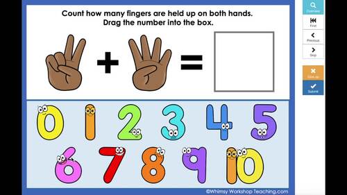 Boom Cards Math Addition to 10 Counting Fingers Distance Learning