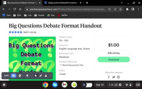 Big Questions Debate Format Handout by The Drama GOAT | TPT