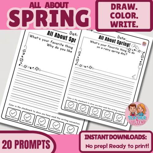 Spring Writing Prompts-Paper Morning Work Activities - ALL ABOUT SPRING