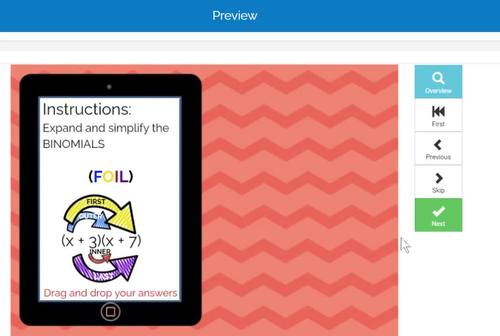 Binomial Expansion FOIL Digital Boom Cards™ Activity | Multiplying ...