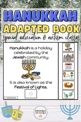 Hanukkah Adapted Book for Special Education - Hanukkah Menorah Activity ...