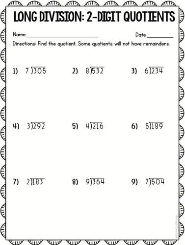 4 grade math worksheets division