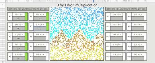 Digital Math Pixel Art | 4th Grade Fluency Practice - Multiplication Up ...