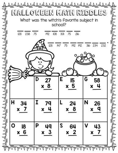 Halloween math worksheets printable
