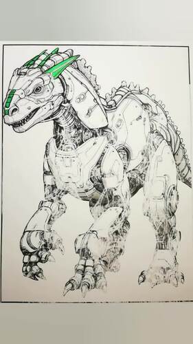 Dino Robots coloring book - printable by Chuck Burger coloring books