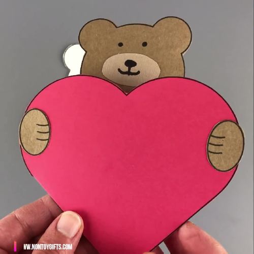 Valentine's Day Heart Cards - Valentine Bear and Polar Bear Craft