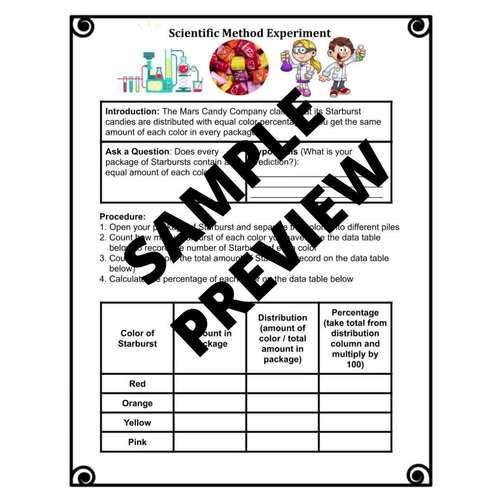 Scientific Method Candy Color Science Inquiry Lab by Science Sub Plans