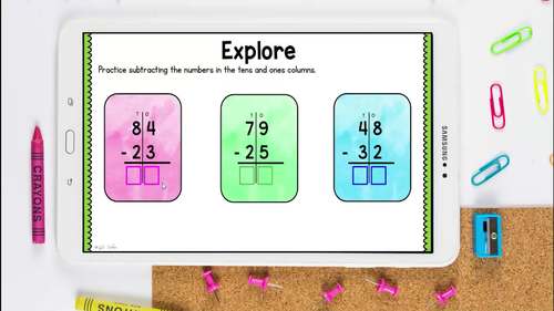 Subtraction within 100 Standard Algorithm 2nd Grade Math Mini Lesson ...
