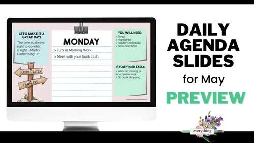 Daily Schedule Template EDITABLE - May Daily Morning Slides - Google ...