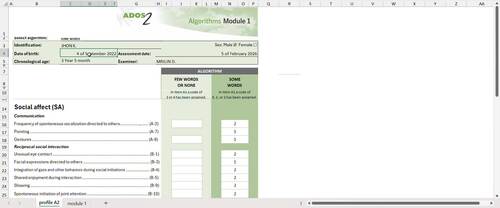 ADOS-2 Module 1 Auto Score Sheet