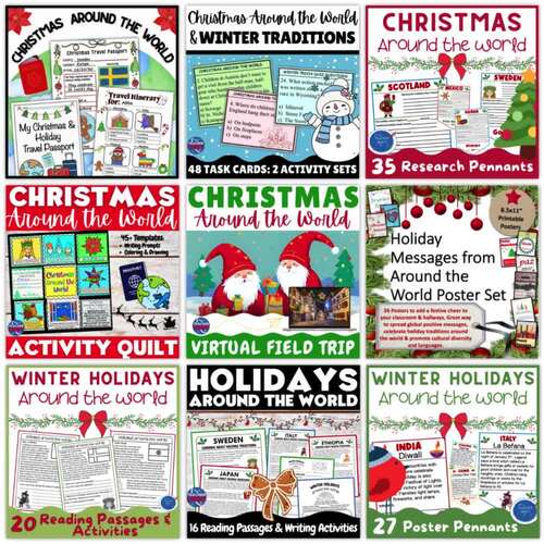 Christmas Around the World Bundle Activities Winter Holiday Fun Lessons ...