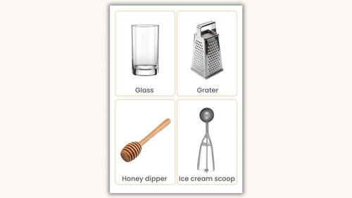 Kitchen Objects Flashcards | Real Photo Vocabulary Cards by Savvy Teaching