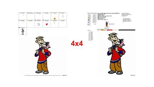 Ron Stoppable with Rufus on Shoulder Cartoon Embroidery Designs ...