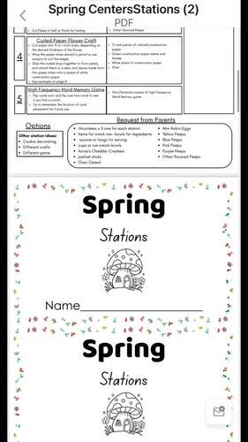 Spring Fun Stations by PrimaryFirstgrade330 | TPT