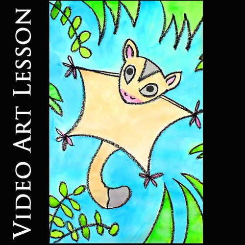 Preview of SUGAR GLIDER Video Art Lesson | EASY Australia Drawing & Painting Project