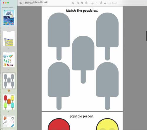 Summer Activity Booklets- Booklet 1 - Early Childhood/Errorless Learning