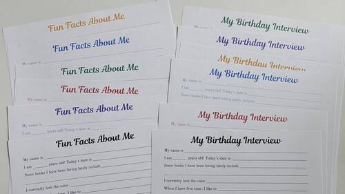 Fun Facts About Me: Birthday Interview by Creative Learning with Kathleen