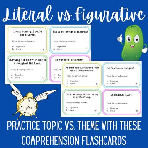 Literal vs. Figurative Language Task Cards by Bilingual Teaching Made Easy