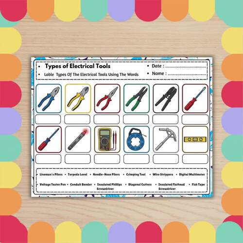 Types of Electrical Tools Activity | Diagram, Electricity And ...