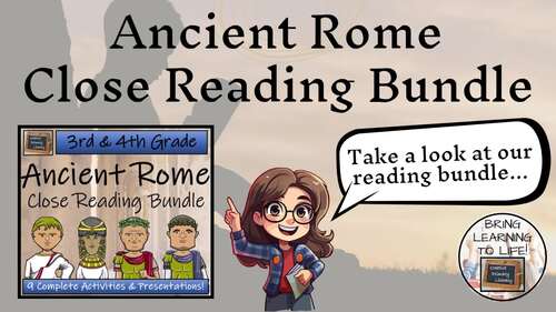 Ancient Rome Close Reading Comprehension Activity Bundle | 3rd Grade & 4th Grade