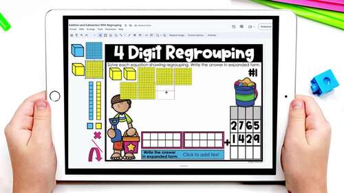 4-Digit Addition & Subtraction With Regrouping Task Cards 3rd Grade ...