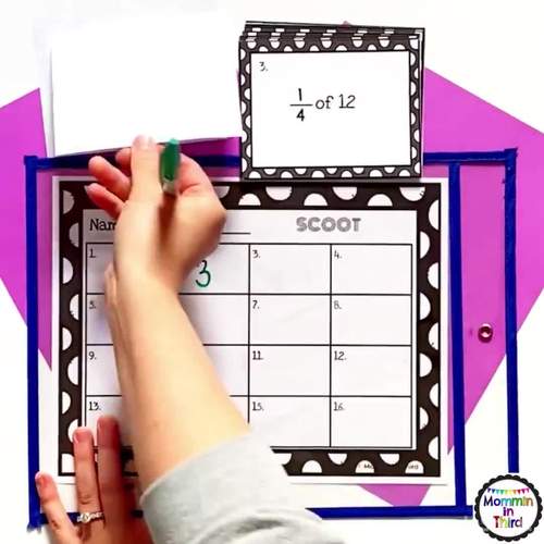 Part of Whole Fraction SCOOT Task Cards l Intervention and Review Activity
