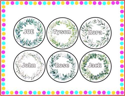 Spring Classroom Labels, Botanical Name Tags, Spring Labels, Green Tags