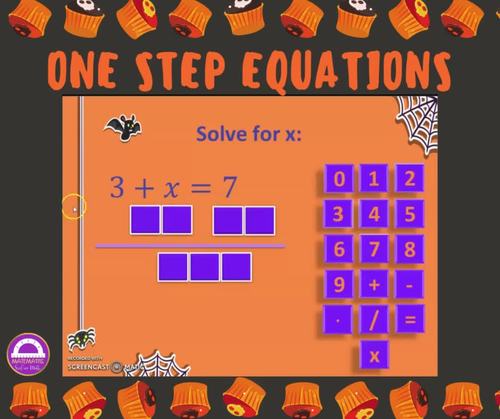 Halloween Math Solving One Step Equations Activities No Negatives by ...