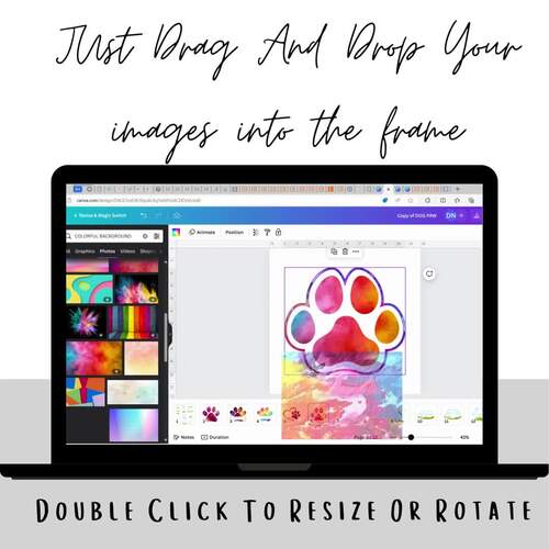 Editable Fill Your Own Dog Paw Canva Frame, Make Your Own Canva Template