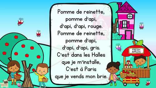 Preview of FRENCH Music: Les Belles Pommes D'Api, Vocal Music Education, Folk Song