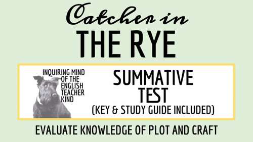 Catcher in the Rye Test and Answer Key with Study Guide (Printable)