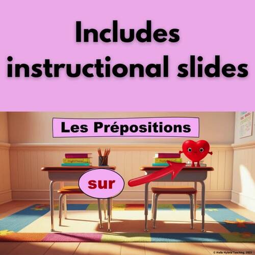 French Valentine's Day Digital Resource on Prepositions: Les Prépositions