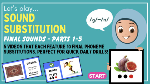 Phoneme Substitution Final Sound Videos by Captain Kindergarten | TPT