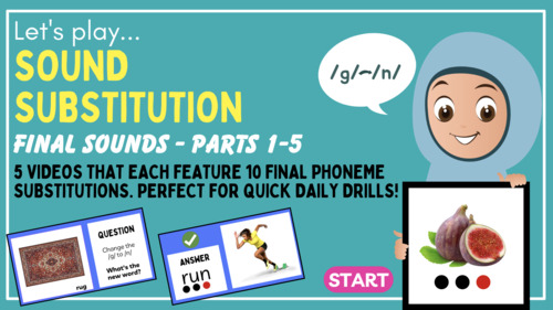 Preview of Phoneme Substitution Videos Final Sounds
