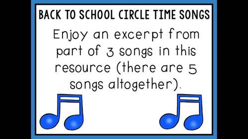 Back To School Circle Time Songs & Music With Activities PreK ...