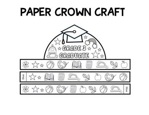 Grade 3 Graduation Paper Crown, Paper Crown Craft, Crown Headbands