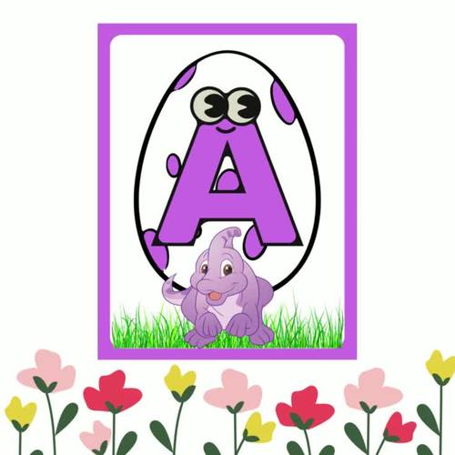 Dinosaur Alphabet Flash Cards aZ by Purpleprint TPT
