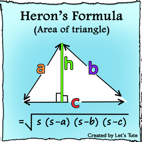 Preview of Mathematics  Heron's Formula (Area of triangle)  Geometry
