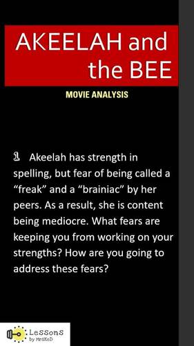 Akeelah and the Bee by Lessons by MrsKeD | Teachers Pay Teachers
