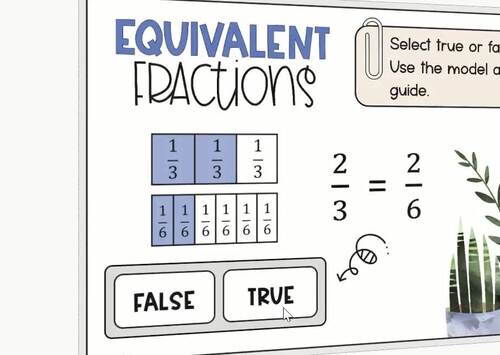 Equivalent Fractions and Comparing Fractions Boom Cards - 4th Grade Math Review